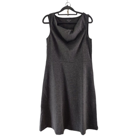 Lands End Gray A-Line Dress Womens 6-8 Cowl Neck Career Casual Sleeveless - Picture 1 of 4